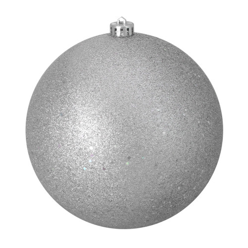 Silver Glitter Shatterproof Splendor Holographic Christmas Ball Ornament 8" (200mm) - IMAGE 1