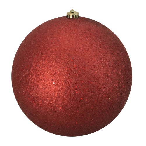 Holographic Glitter Red Shatterproof Christmas Ball Ornament 10" (250mm) - IMAGE 1