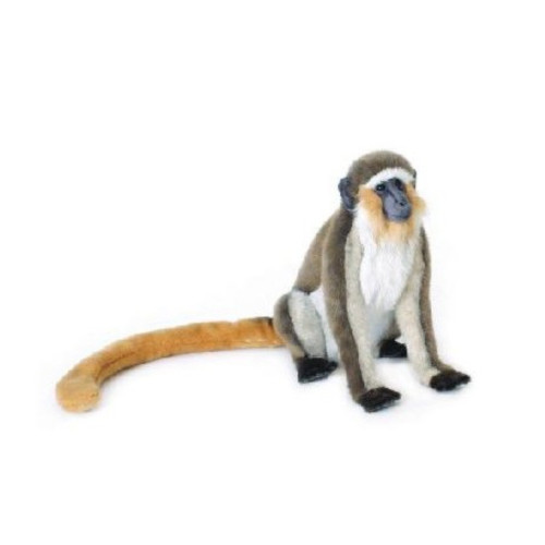 Handcrafted Sitting Vervet Monkey Plush Stuffed Animal - 14" - Brown and White - Set of 2 - IMAGE 1
