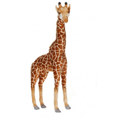 33.25" Brown and Beige Handcrafted Extra Soft Plush Giraffe Stuffed Animal - IMAGE 1