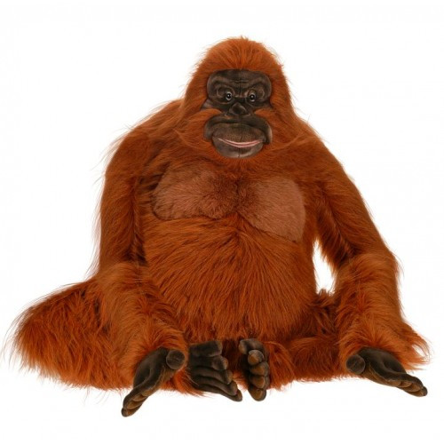 39.25" Brown Handcrafted Extra Soft Plush Orangutan Stuffed Animal - IMAGE 1