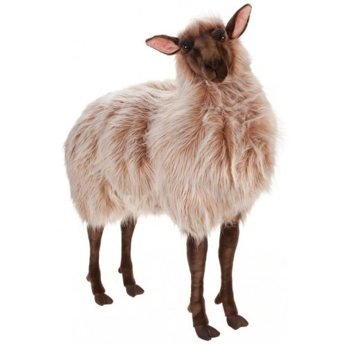 41.25" Brown Handcrafted Plush Ewe Sheep Ride-On Stuffed Animal - IMAGE 1