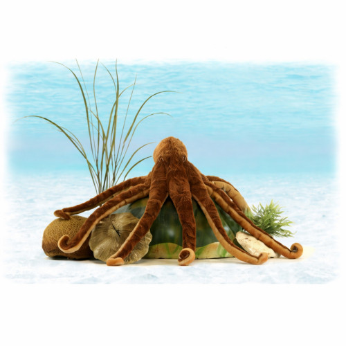 Handcrafted Soft Plush Octopus Stuffed Animal - 27.25" - Set of 2 - Brown - IMAGE 1