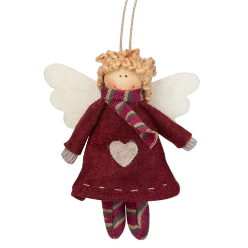 4.25" Red and White Angel with Wings Hanging Christmas Ornament - IMAGE 1