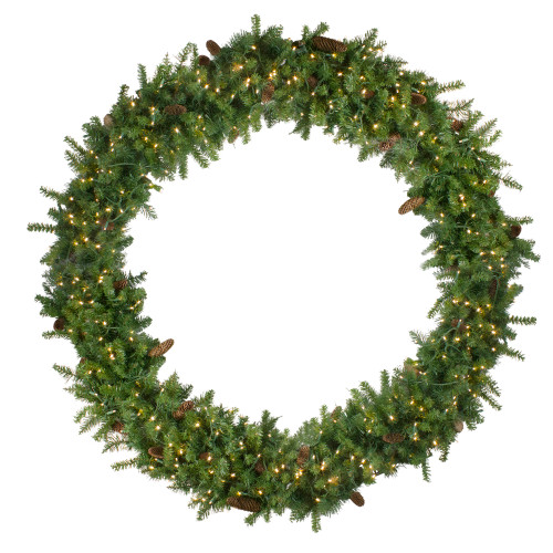 Pre-Lit Dakota Pine Artificial Christmas Wreath, 72-Inch, Warm White LED Lights - IMAGE 1