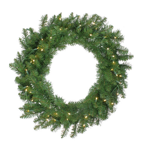 Pre-Lit Buffalo Fir Artificial Christmas Wreath - 30" - Warm White LED Lights - IMAGE 1