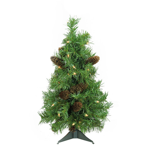 2' Pre-Lit Green Full Dakota Pine Artificial Christmas Tree - Clear AlwaysLit Lights - IMAGE 1