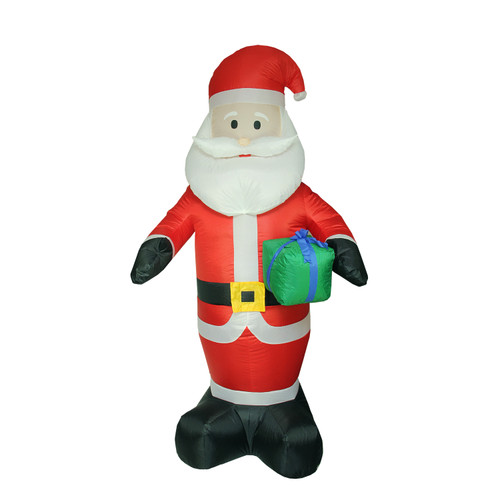 Pre-Lit Inflatable Santa Claus with Gift Outdoor Christmas Decoration - 8' - IMAGE 1