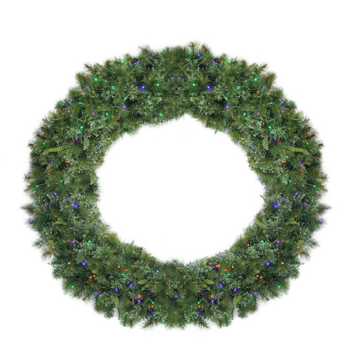 Pre-Lit Ashcroft Cashmere Pine Commercial Artificial Christmas Wreath - 6' - Multi LED Lights - IMAGE 1