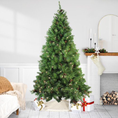 7.5' Pre-Lit Green Medium Pine Artificial Christmas Tree - Clear Lights - IMAGE 1