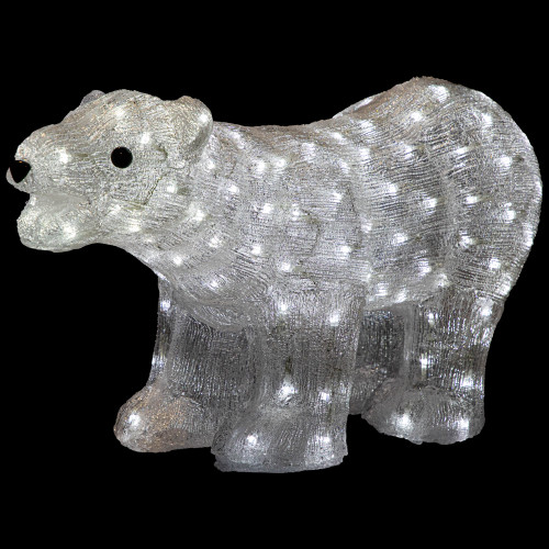 28" LED Lighted Commercial Grade Acrylic Polar Bear Outdoor Christmas Decoration - IMAGE 1