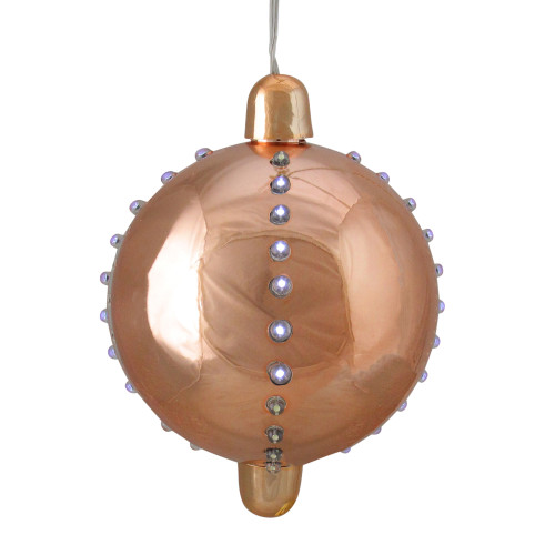 LED Lighted Cascading Sphere Christmas Ball Ornament - 5" - Copper Brown - IMAGE 1