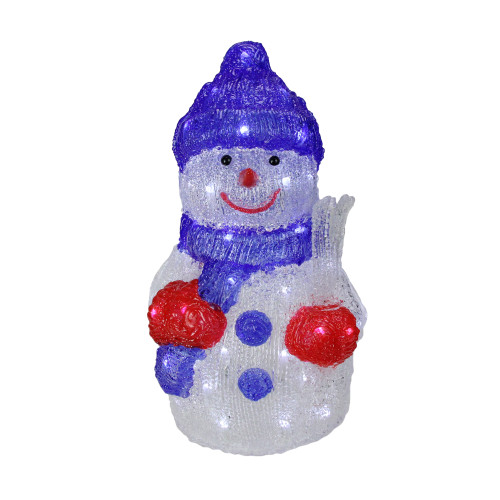 15" Lighted Commercial Grade Acrylic Snowman Christmas Display Decoration - IMAGE 1