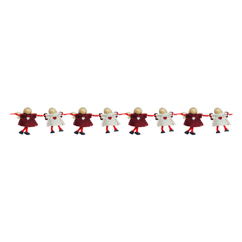 4" x 26" Red and Beige Angel Dolls Christmas Garland - Unlit - IMAGE 1