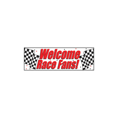 Pack of 6 Red and White Welcome Race Fans Giant Hanging Party Decoration Banners 60" - IMAGE 1