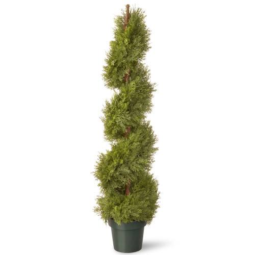 48" Potted Artificial Arborvitae Topiary Tree Christmas Central