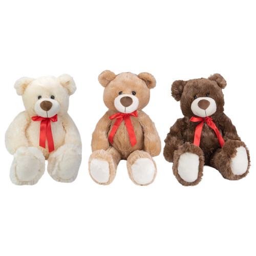 Set of 3 Brown and Cream Plush Children’s Teddy Bear Stuffed Animal Toys 20” - IMAGE 1