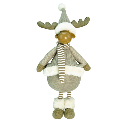 24.75" Gray and Beige Standing Moose Christmas Table Top Figure - IMAGE 1