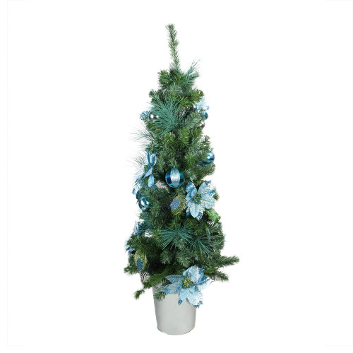 4' Green Potted Two-Tone Pine Pencil Artificial Christmas Tree - Unlit - IMAGE 1