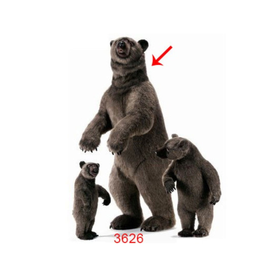 Handcrafted Standing Lifesize Grizzly Bear Plush Animal - 60" - IMAGE 1