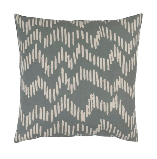 22" Broken Lines Rhinoceros Gray and Khaki Brown Decorative Throw Pillow - Down Filler - IMAGE 1