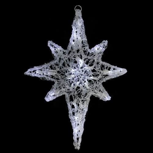 24" White LED Lighted Twinkle Hanging Star of Bethlehem Christmas Decoration - IMAGE 1