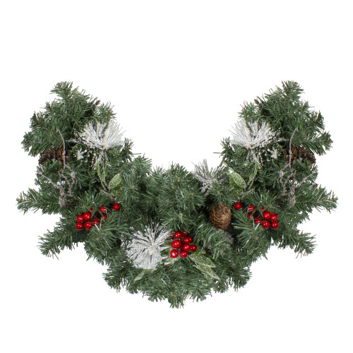 26" Pre-Decorated Frosted Pinecone and Berry Artificial Christmas Swag, Unlit - IMAGE 1