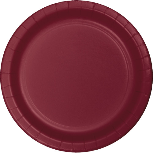 Disposable Paper Party Banquet Dinner Plates - 10" - Burgundy Red - Club Pack of 240 - IMAGE 1