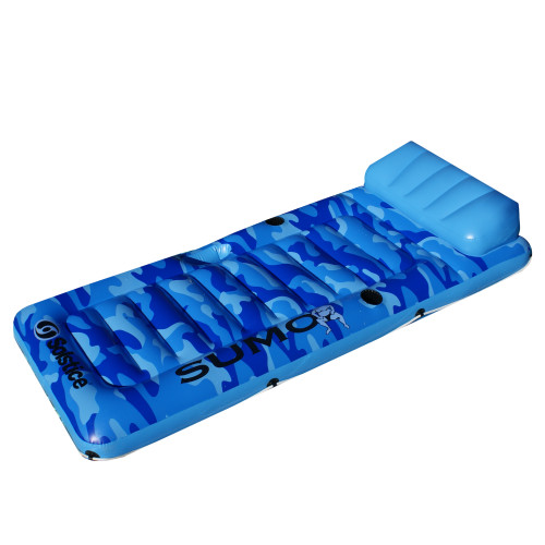 81-Inch Inflatable Blue Camouflage Sumo Sized Swimming Pool Raft - IMAGE 1