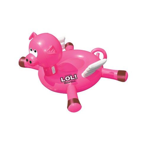 Inflatable Flying Pig Swimming Pool Float - 54" - Pink - IMAGE 1
