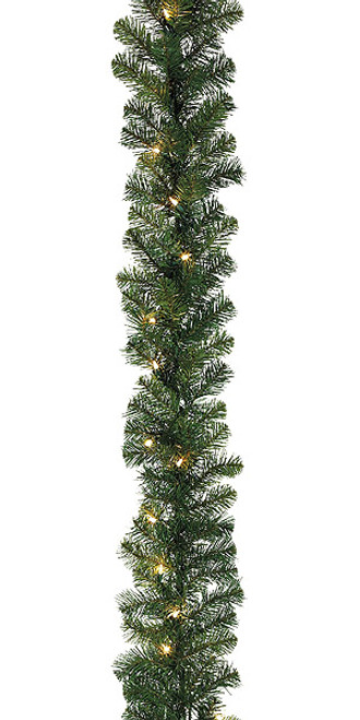 9' x 10" Pre-lit Windsor Green Pine Artificial Christmas Garland - Clear Lights - IMAGE 1