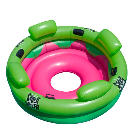 75" Bright Green and Pink Inflatable Shock Rocker Swimming Pool Float - IMAGE 1