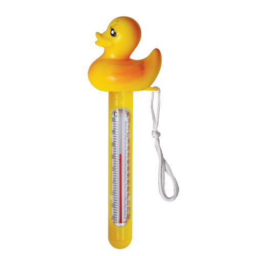 8.5" Yellow Duck Floating Swimming Pool Thermometer with Cord - IMAGE 1