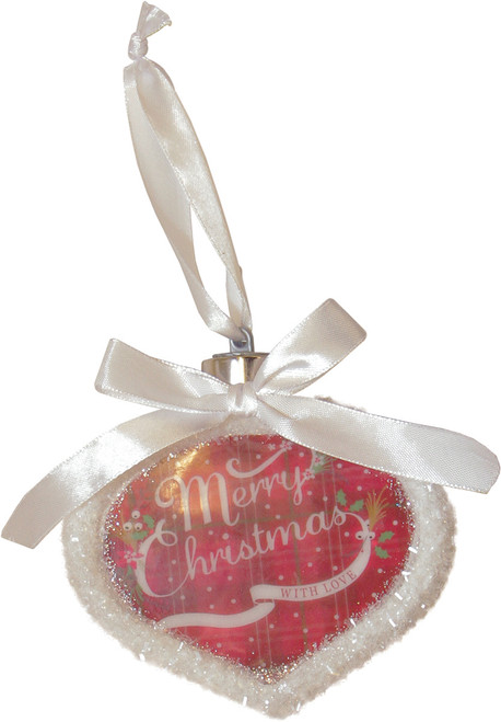 4.5" Red LED Lighted 'Merry Christmas' With Love Ornament - IMAGE 1
