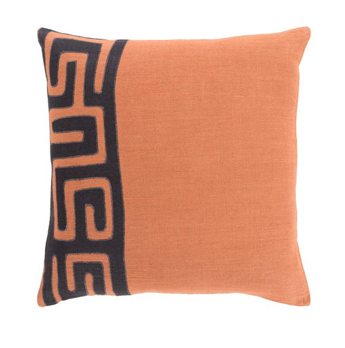 22" Pink and Black Contemporary Square Throw Pillow - IMAGE 1