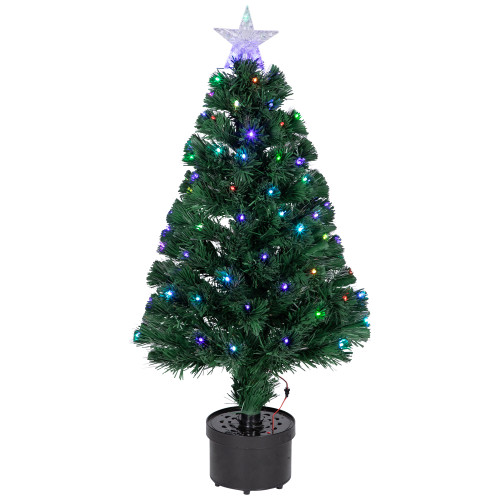 4' Pre-Lit LED Fiber Optic Artificial Christmas Tree with Color Changing Stars - IMAGE 1