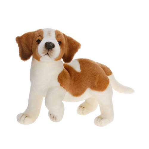 Set of 2 Brown and White Handcrafted Plush St. Bernard Dog Puppy Stuffed Animals 13.75" - IMAGE 1