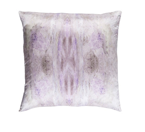 22" Purple and Gray Digitally Printed Square Throw Pillow - Down Filler - IMAGE 1