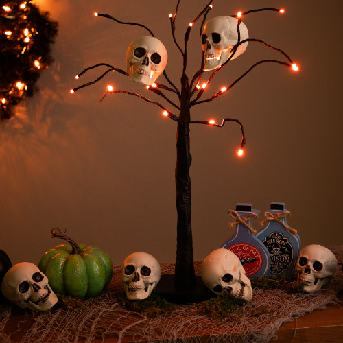 Skeleton Skull Halloween Decorations - 3.5" - Pack of 6 - IMAGE 1