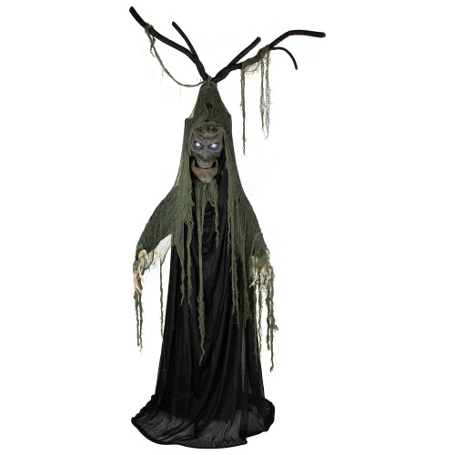 7' Animated Tree Man Halloween Decoration with Lighted Eyes - IMAGE 1