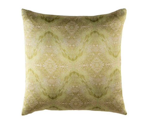 18" Green Square Throw Pillow - Poly Filled - IMAGE 1
