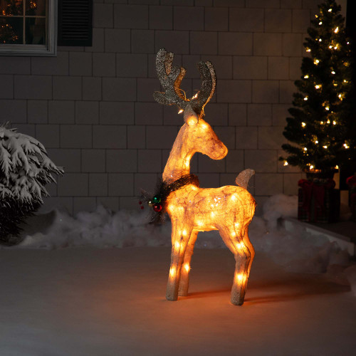 Lighted Reindeer Outdoor Christmas Decoration - 37.5" - Clear Lights - IMAGE 1