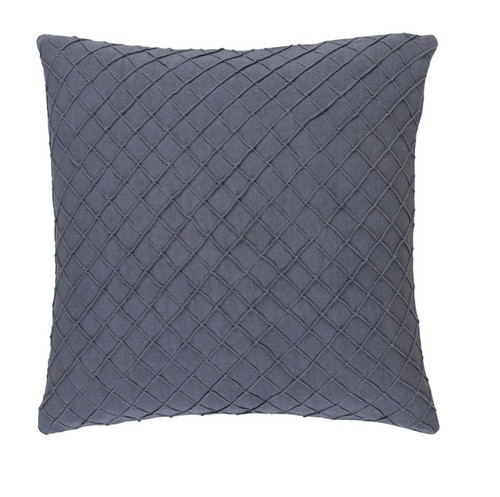 18" Gray Contemporary Square Throw Pillow - Down Filler - IMAGE 1