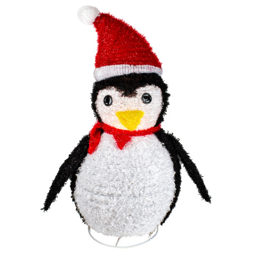 32" Lighted White and Red Penguin Outdoor Christmas Decoration - IMAGE 1