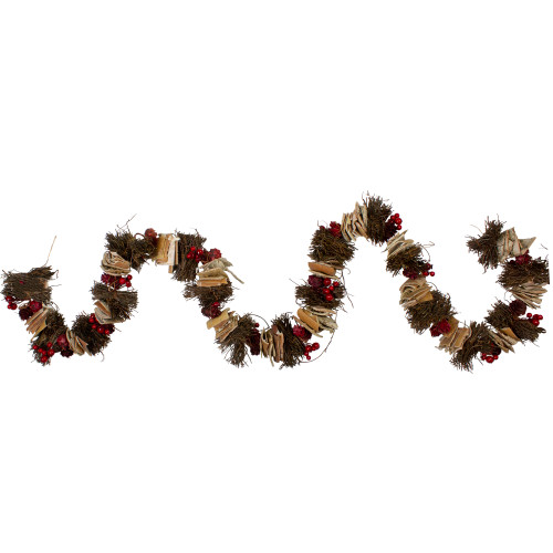 5' x 3" Mossy Natural Twig Artificial Christmas Garland - Unlit - IMAGE 1
