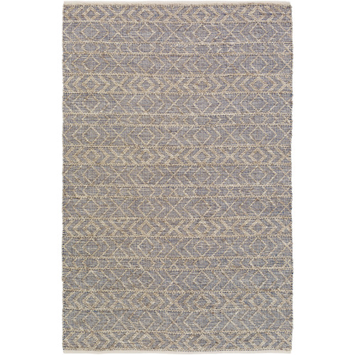 9' x 13' Contemporary Imperial Blue and Pastel Gray Hand Woven Area Throw Rug - IMAGE 1