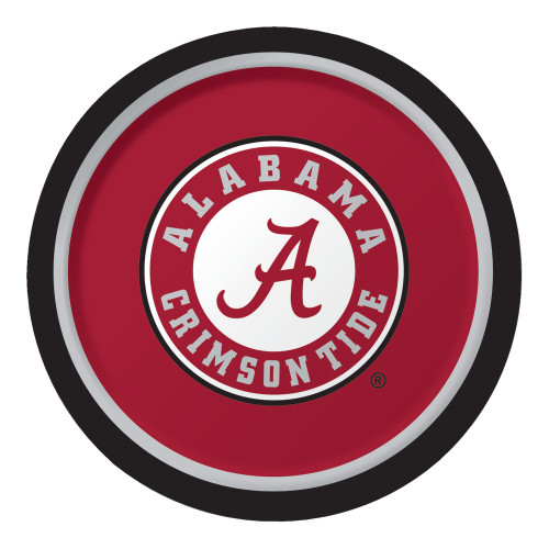 NCAA University of Alabama Crimson Tide Paper Party Dinner Plates - 9" - Club Pack of 96 - IMAGE 1