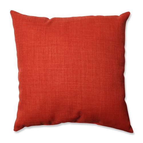 18" Poppy Red Solid Square Contemporary Throw Pillow - IMAGE 1