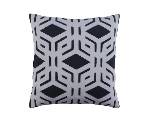 20" Purple and Black Rhomboidal Tribe Woven Contemporary Square Throw Pillow - Down Filler - IMAGE 1