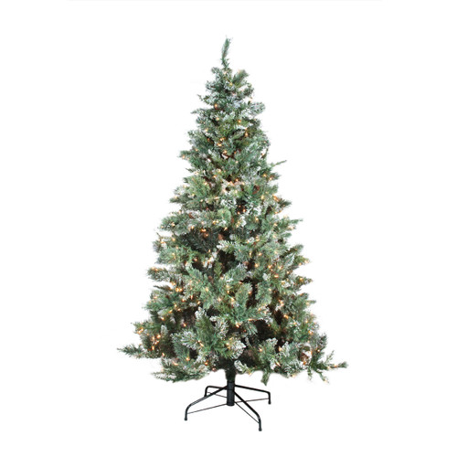 7.5' Pre-lit Snow Mountain Pine Artificial Christmas Tree - Clear Lights - IMAGE 1